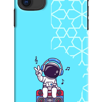 Cute Astronaut Chilling iPhone 11 Hard Case Back Cover by Casekaro