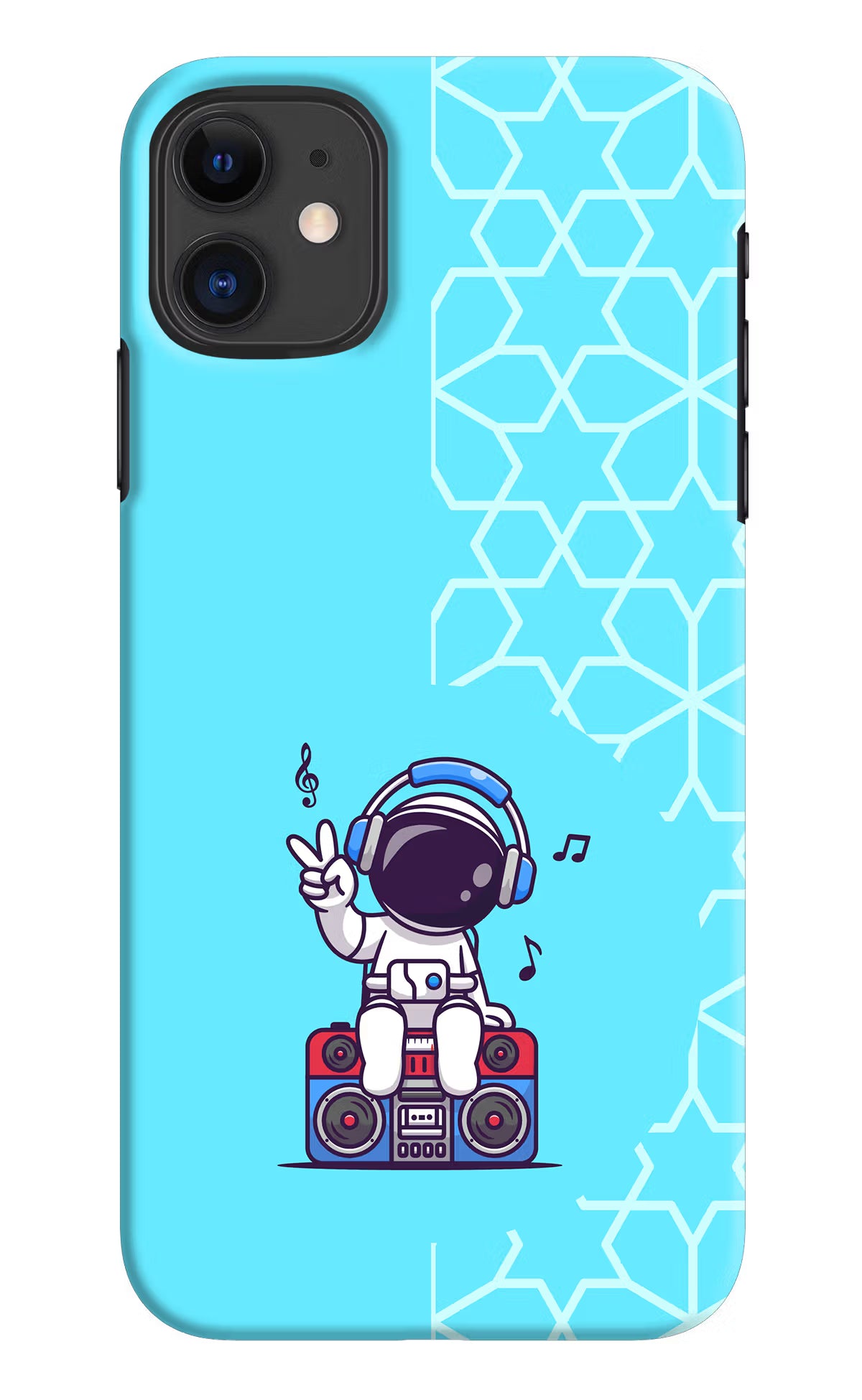 Cute Astronaut Chilling iPhone 11 Hard Case Back Cover by Casekaro