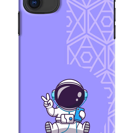Cute Astronaut Chilling iPhone 11 Hard Case Back Cover by Casekaro