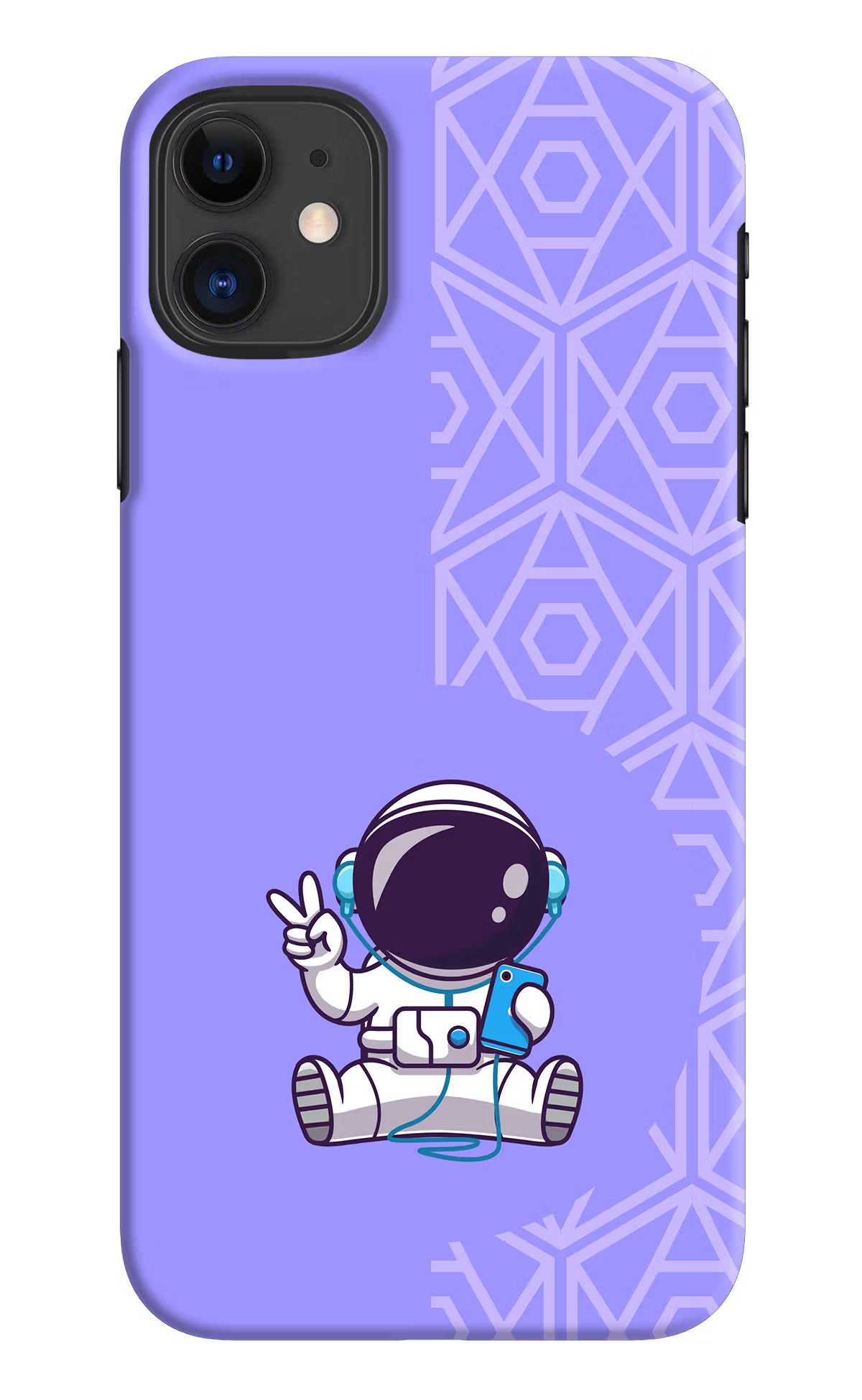 Cute Astronaut Chilling iPhone 11 Hard Case Back Cover by Casekaro