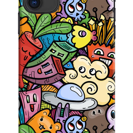 Veggie Doodle iPhone 11 Hard Case Back Cover by Casekaro