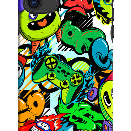 Game Doodle iPhone 11 Hard Case Back Cover by Casekaro