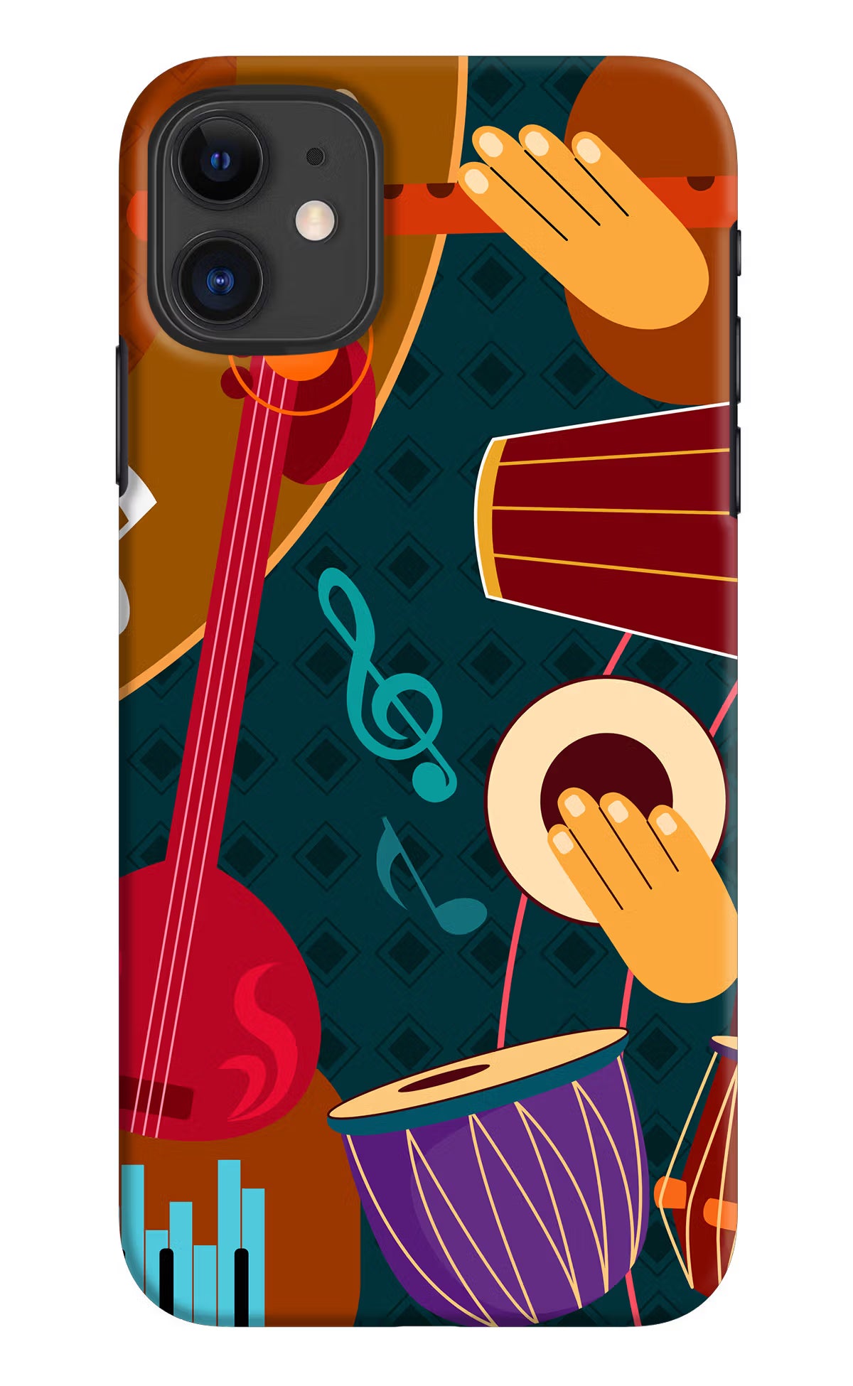 Music Instrument iPhone 11 Hard Case Back Cover by Casekaro