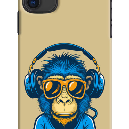 Monkey Headphone iPhone 11 Hard Case Back Cover by Casekaro