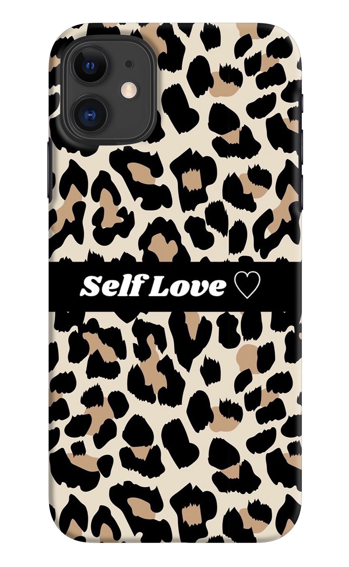 Leopard Print Self Love iPhone 11 Back Cover