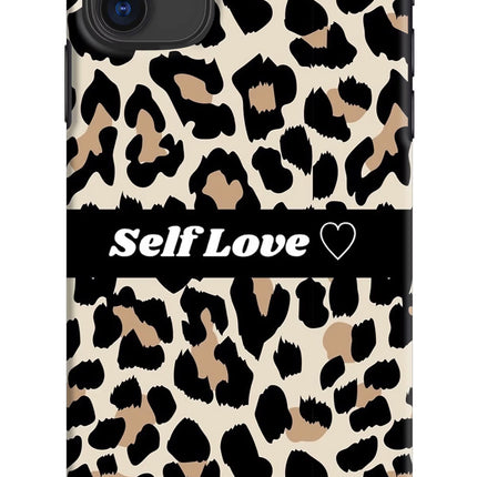 Leopard Print Self Love iPhone 11 Hard Case Back Cover by Casekaro