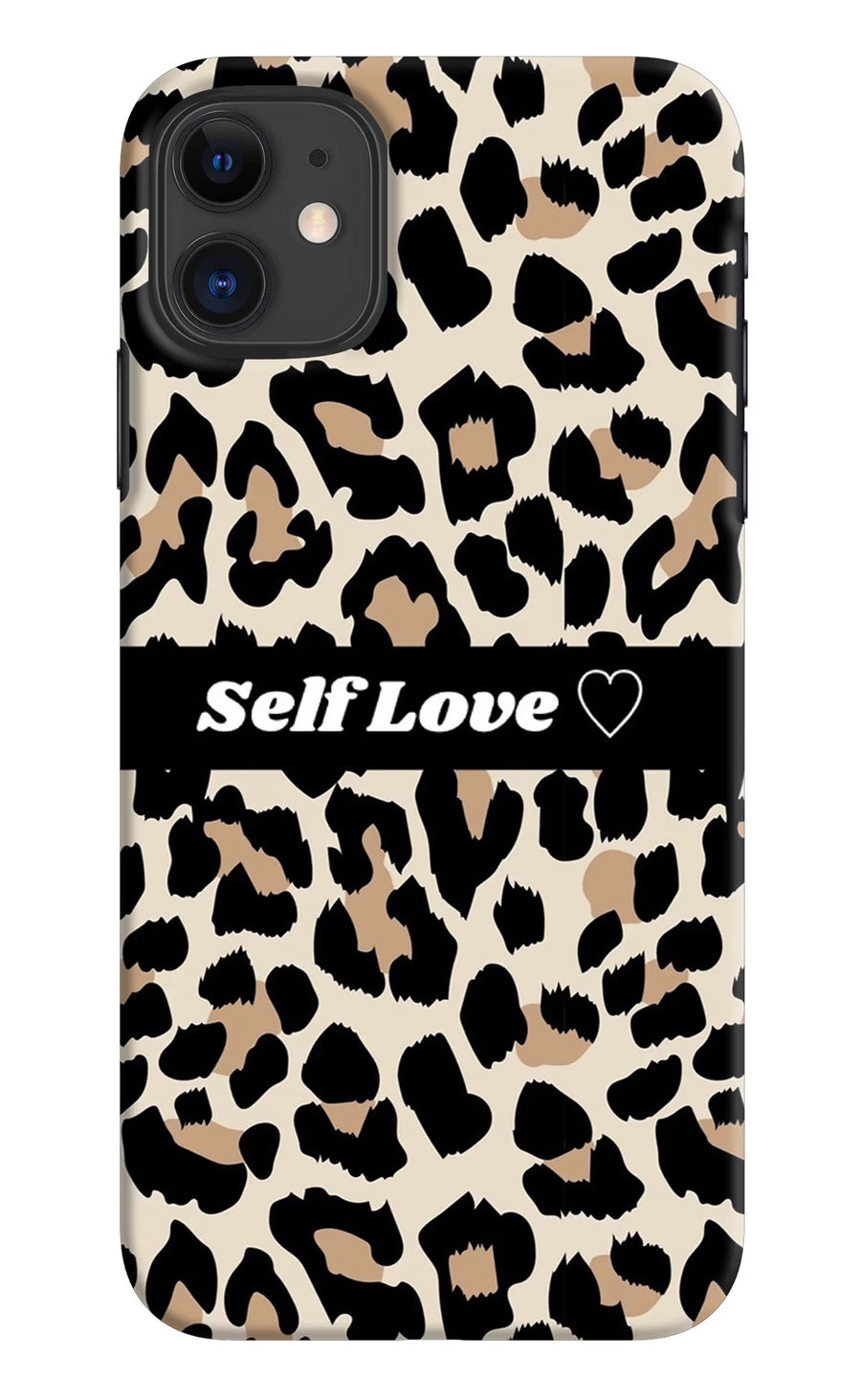 Leopard Print Self Love iPhone 11 Back Cover, Hard case