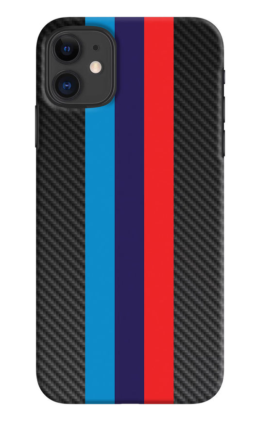 BMW Stripes Pattern iPhone 11 Hard Case Back Cover by Casekaro
