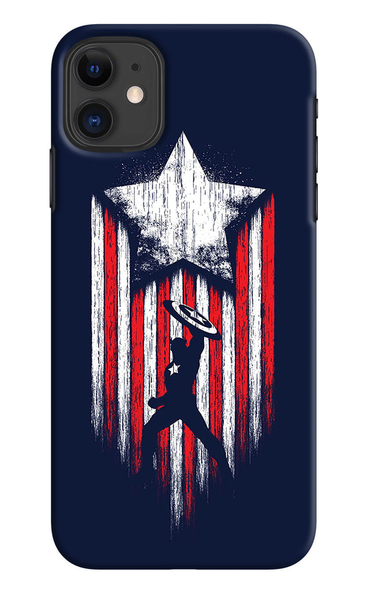 Captain America Marvel Art iPhone 11 Back Cover