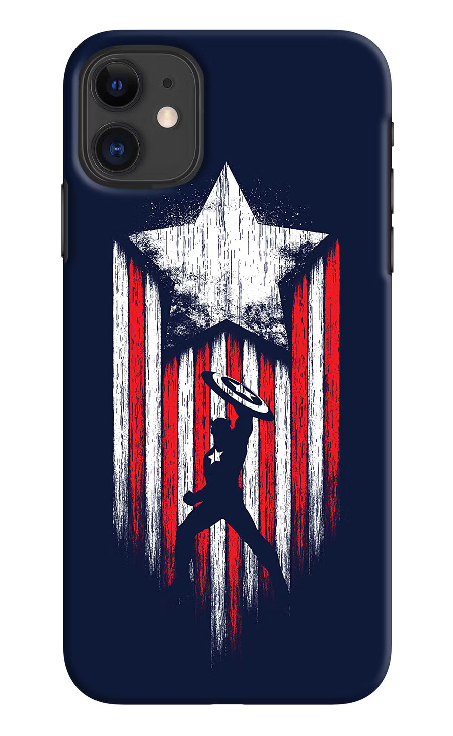 Captain America Marvel Art iPhone 11 Back Cover, Hard case