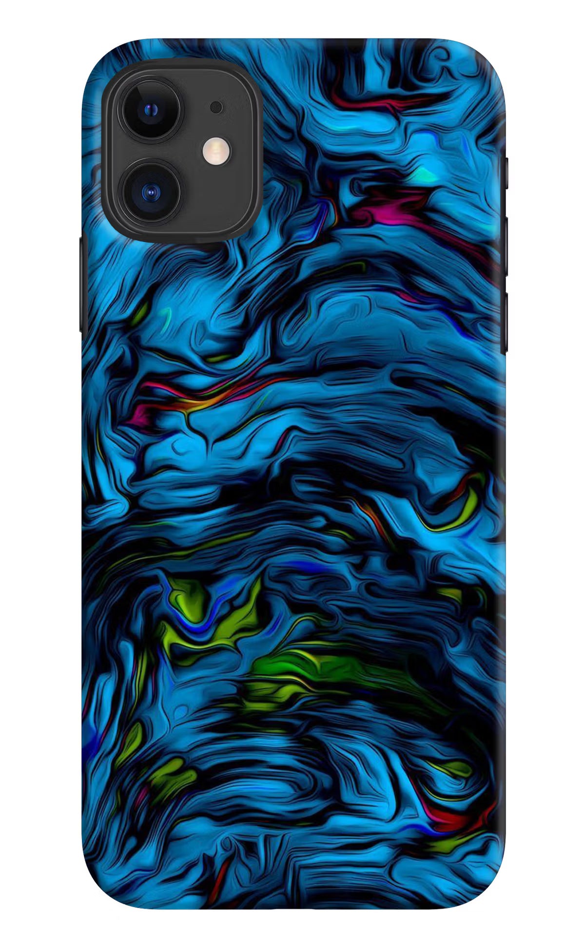 Dark Blue Abstract iPhone 11 Hard Case Back Cover by Casekaro