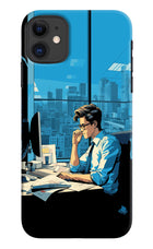 Focused Hustler (AI Generated) iPhone 11 Hard Case Back Cover by Casekaro