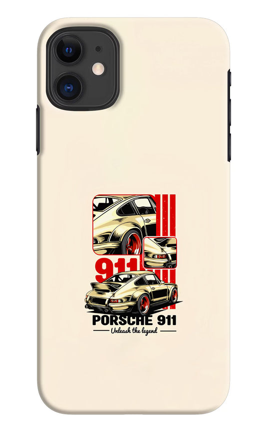 Classic Porsche 911 iPhone 11 Hard Case Back Cover by Casekaro