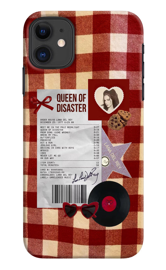 Queen of Disaster iPhone 11 Hard Case Back Cover by Casekaro
