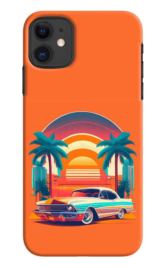 Palm Drive 80s iPhone 11 Hard Case Back Cover by Casekaro