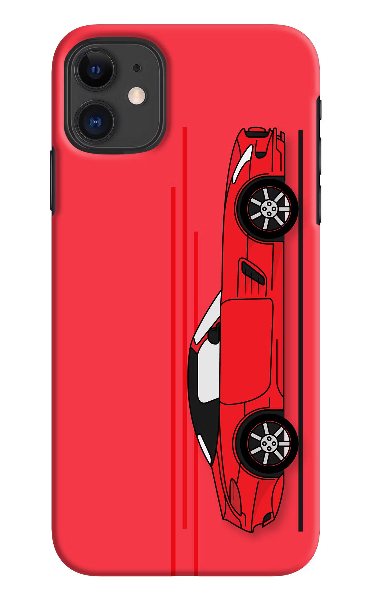 Red Velocity iPhone 11 Hard Case Back Cover by Casekaro
