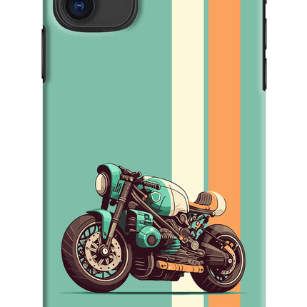 Striped Moto Drift iPhone 11 Hard Case Back Cover by Casekaro