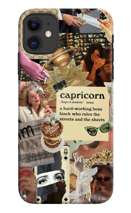 Capricorn Zodiac iPhone 11 Hard Case Back Cover by Casekaro