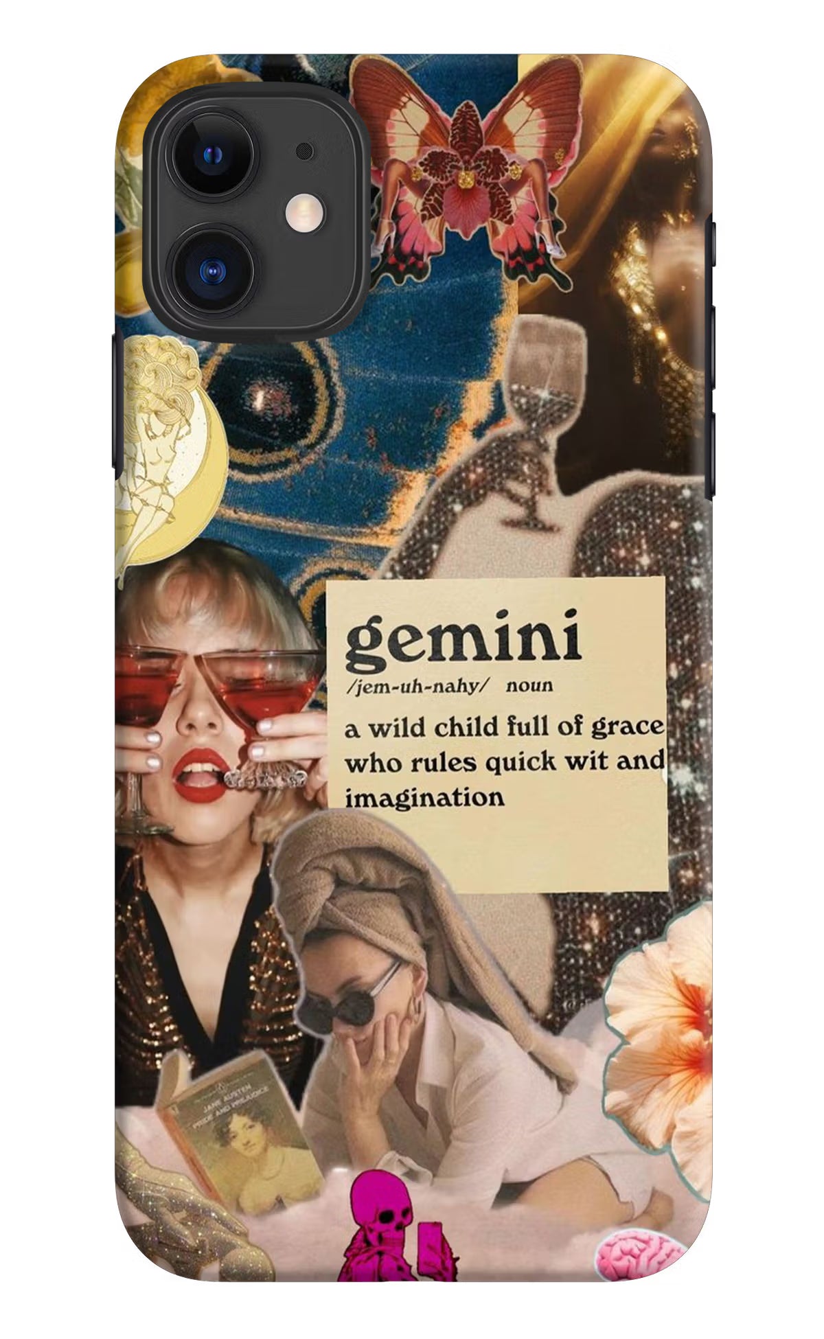 Gemini Zodiac iPhone 11 Hard Case Back Cover by Casekaro