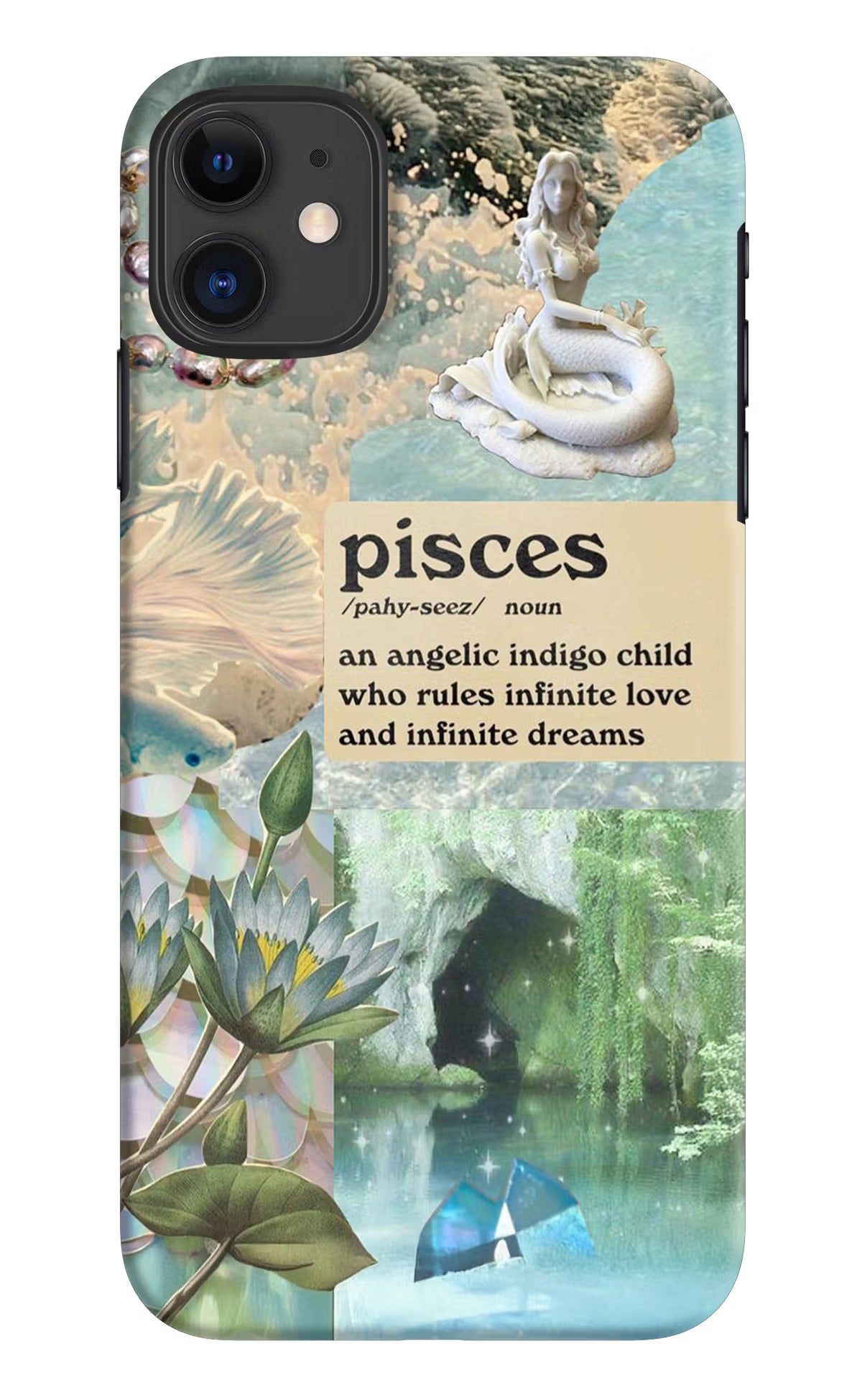 Pisces Zodiac iPhone 11 Hard Case Back Cover by Casekaro
