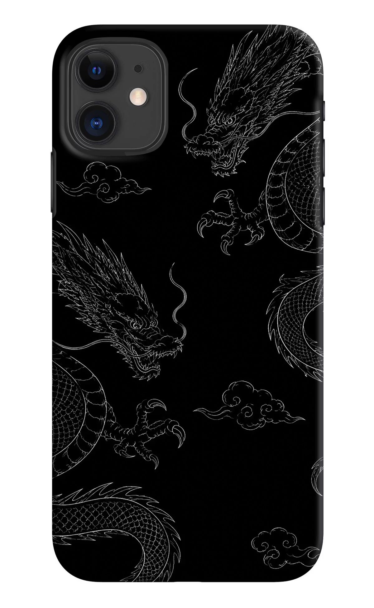 Twin Dragons iPhone 11 Hard Case Back Cover by Casekaro