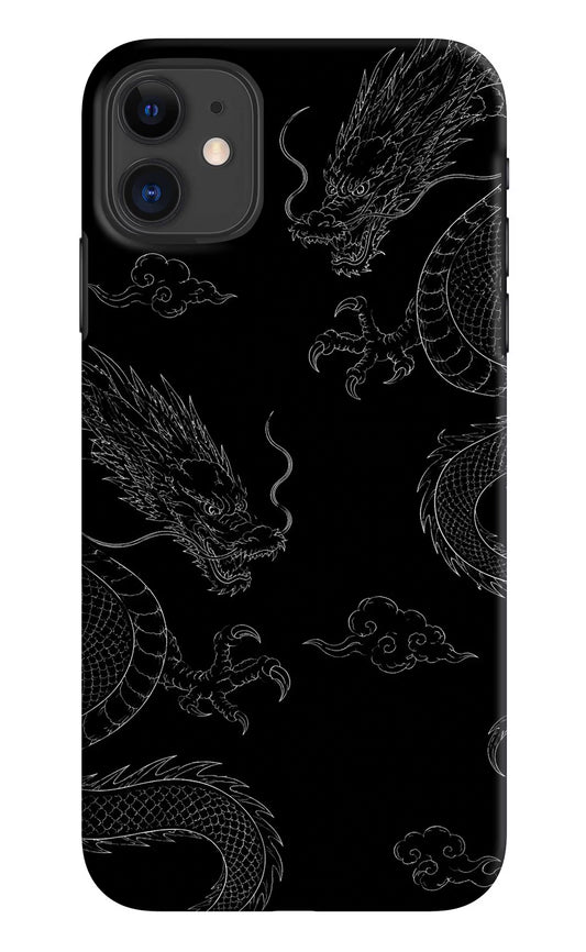 Twin Dragons iPhone 11 Hard Case Back Cover by Casekaro