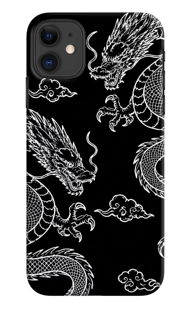 Twin Dragons iPhone 11 Hard Case Back Cover by Casekaro