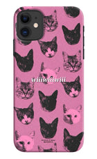 Pink Cats iPhone 11 Hard Case Back Cover by Casekaro