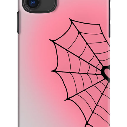Pink Web iPhone 11 Hard Case Back Cover by Casekaro