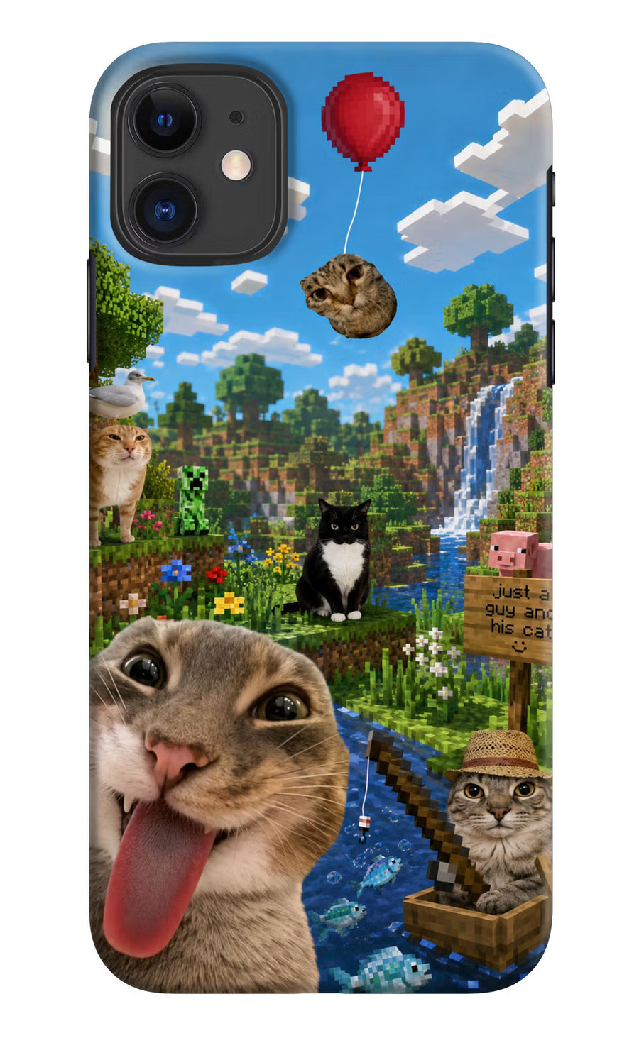 Minecraft Cat Chaos iPhone 11 Back Cover, Hard case