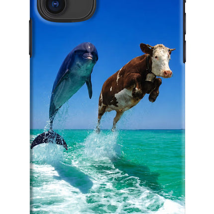 Dolphin vs Cow iPhone 11 Hard Case Back Cover by Casekaro