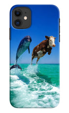 Dolphin vs Cow iPhone 11 Hard Case Back Cover by Casekaro