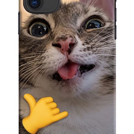 Silly Cat Call iPhone 11 Hard Case Back Cover by Casekaro