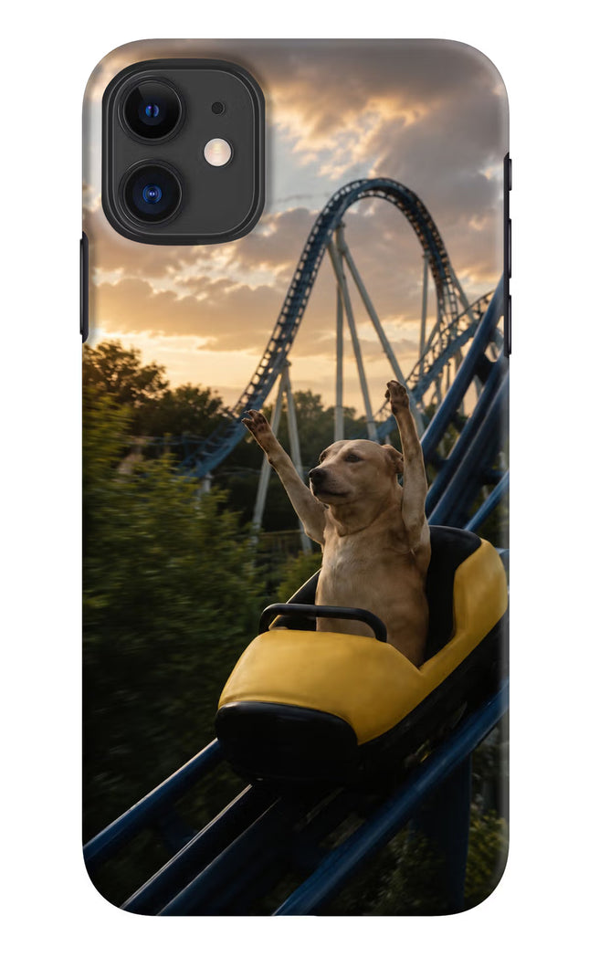 Rollercoaster Dog iPhone 11 Hard Case Back Cover by Casekaro