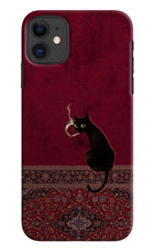 Midnight Cat iPhone 11 Hard Case Back Cover by Casekaro