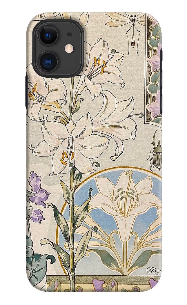 White Lily iPhone 11 Hard Case Back Cover by Casekaro