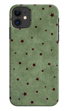 Green Stars iPhone 11 Hard Case Back Cover by Casekaro