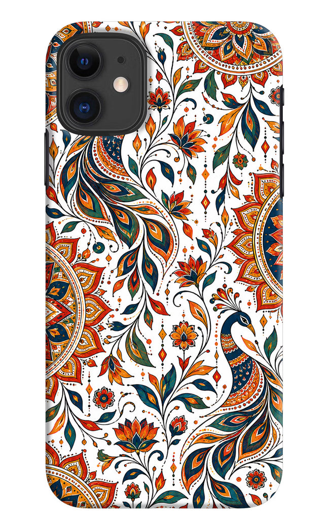 White Mayura iPhone 11 Hard Case Back Cover by Casekaro