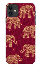 Maroon Elephant iPhone 11 Hard Case Back Cover by Casekaro