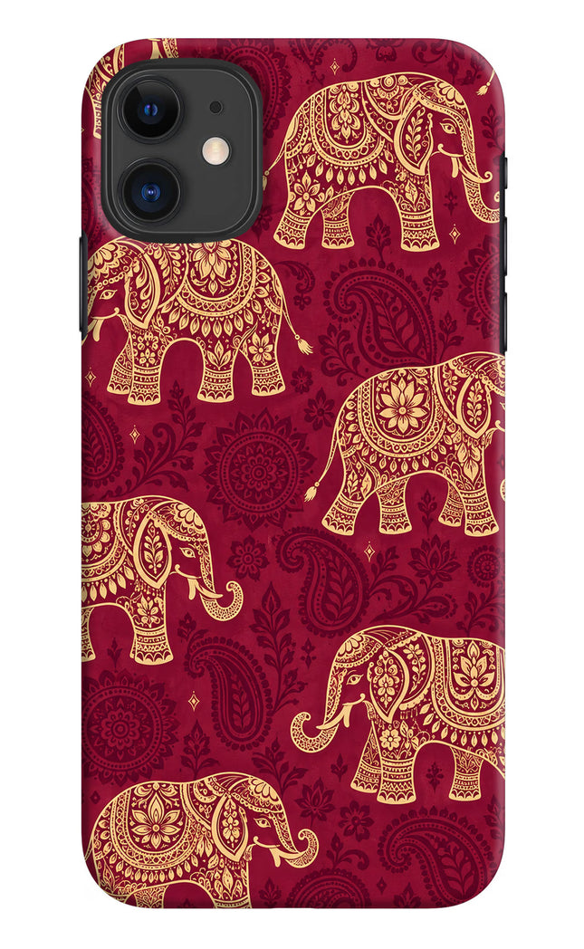 Maroon Elephant iPhone 11 Hard Case Back Cover by Casekaro
