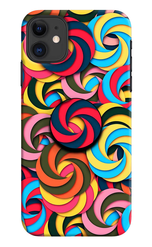 Spiral Pattern iPhone 11 Pop Case by Casekaro