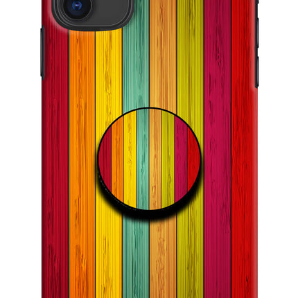 Multicolor Wooden iPhone 11 Pop Case by Casekaro