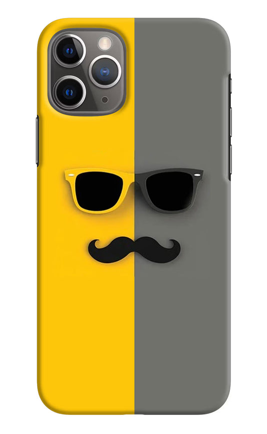 Sunglasses with Mustache iPhone 11 Pro Hard Case Back Cover by Casekaro