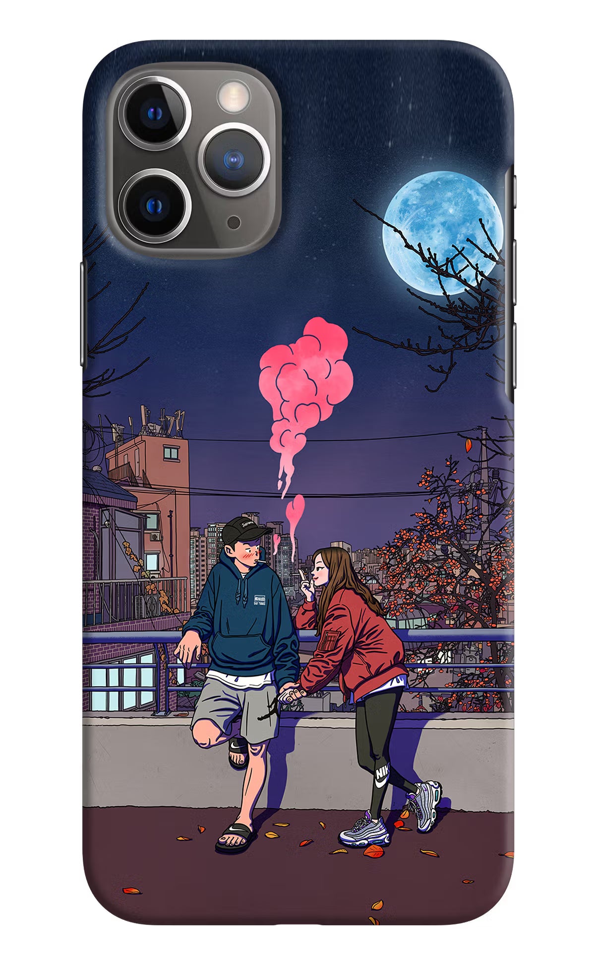 Chilling Couple iPhone 11 Pro Hard Case Back Cover by Casekaro
