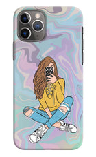 Selfie Girl iPhone 11 Pro Hard Case Back Cover by Casekaro