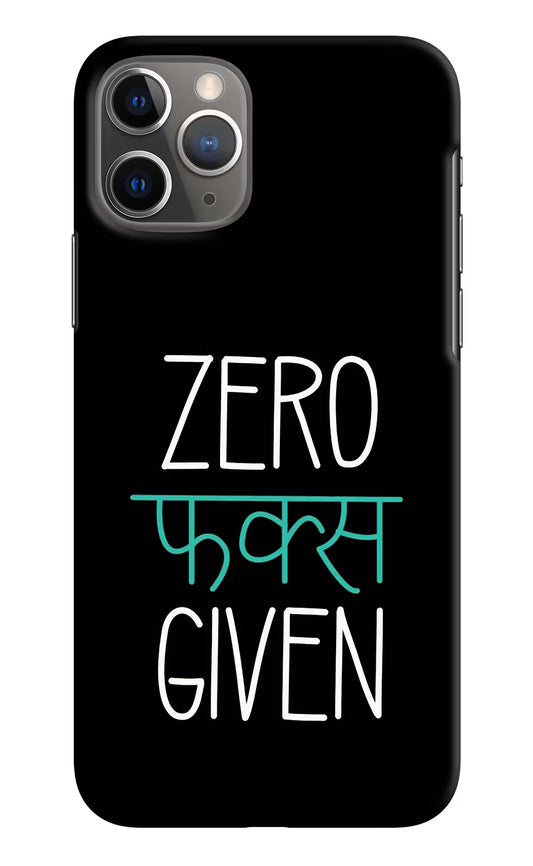 Zero Fucks Given iPhone 11 Pro Hard Case Back Cover by Casekaro