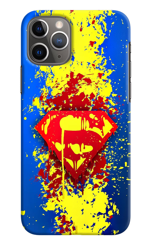 Superman logo iPhone 11 Pro Hard Case Back Cover by Casekaro