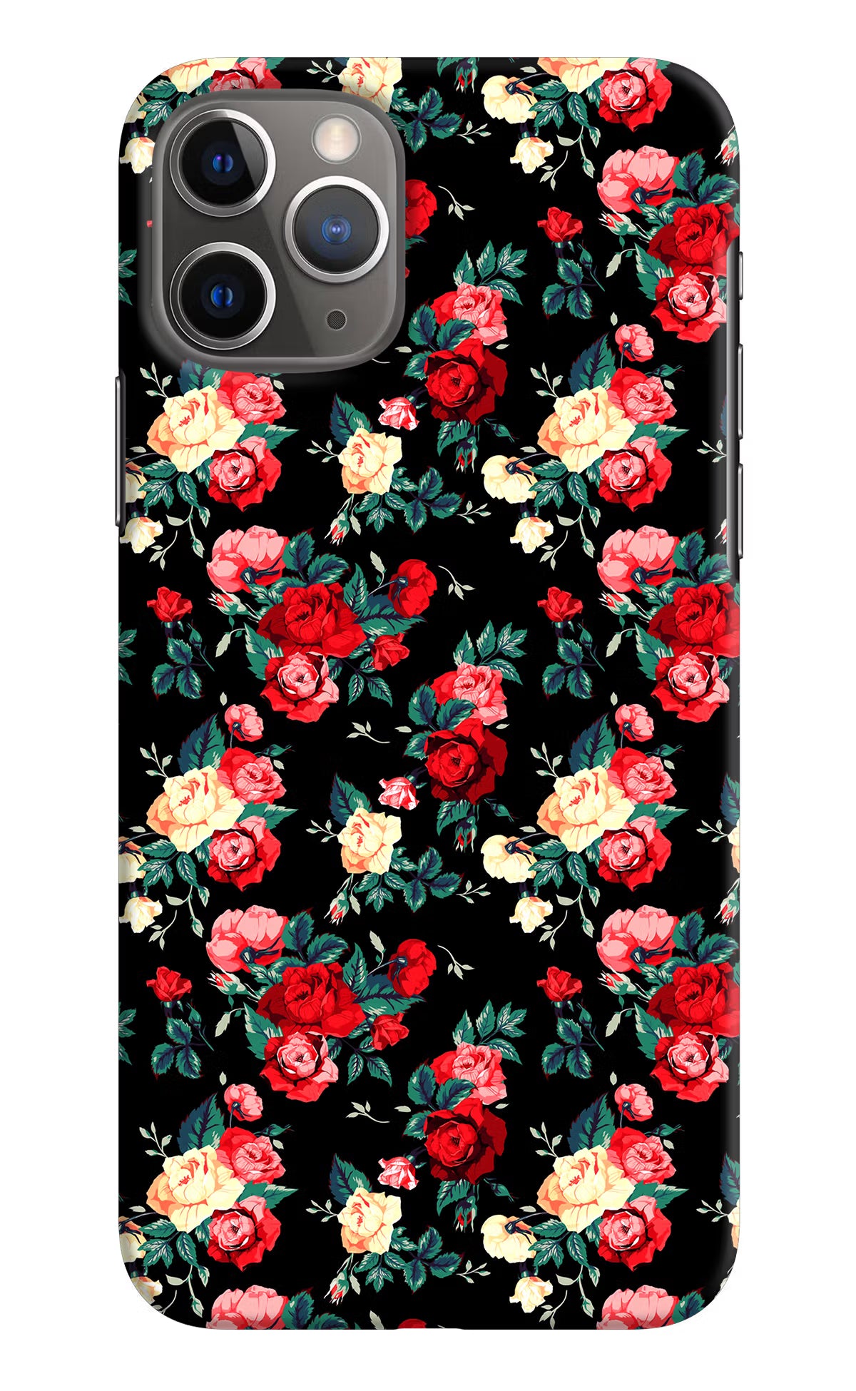 Rose Pattern iPhone 11 Pro Hard Case Back Cover by Casekaro