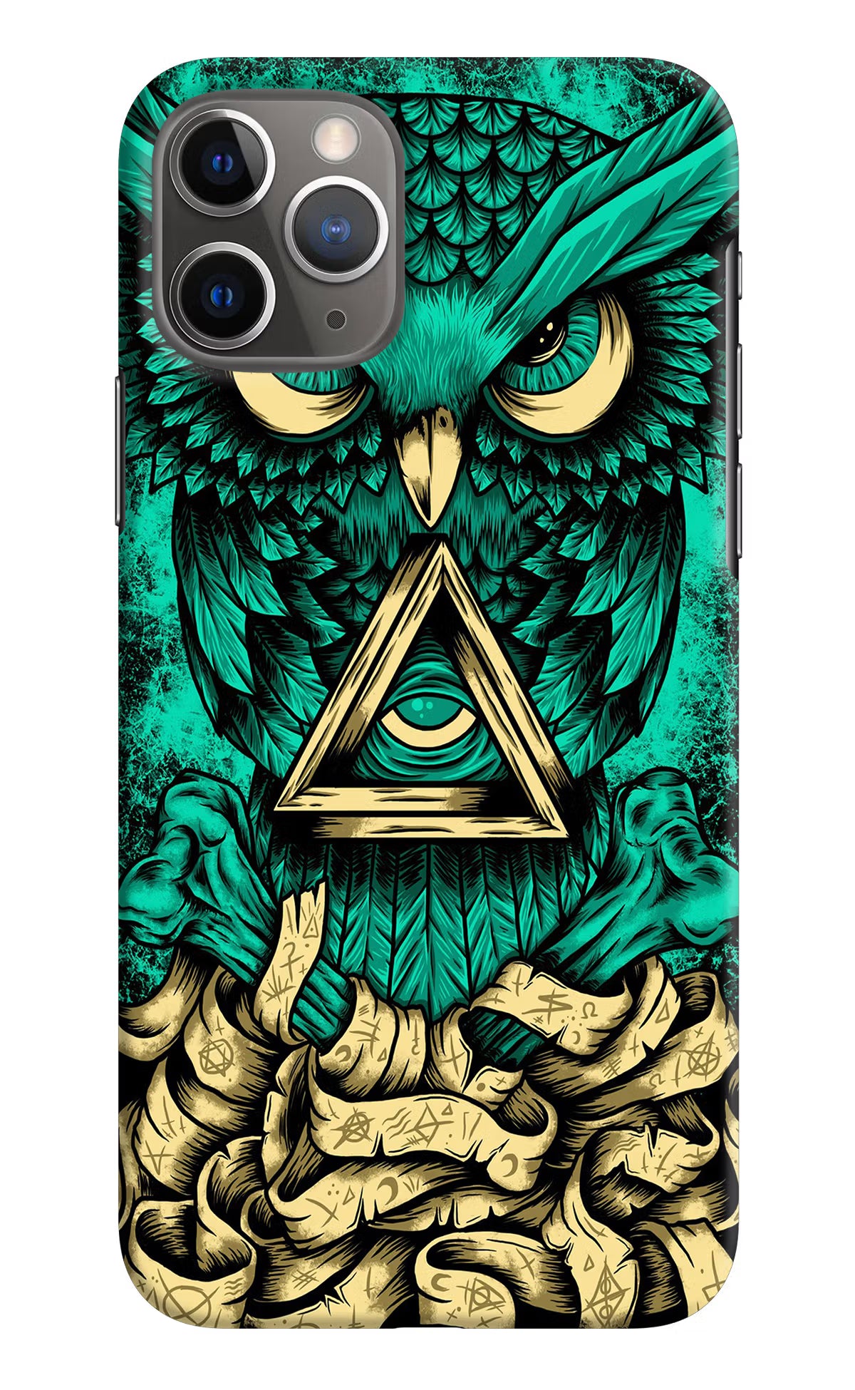 Green Owl iPhone 11 Pro Hard Case Back Cover by Casekaro