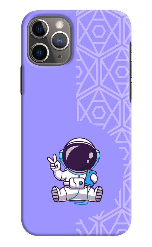 Cute Astronaut Chilling iPhone 11 Pro Hard Case Back Cover by Casekaro